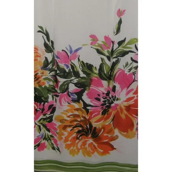 NEW NWT White Floral Sz 16 Church Office Stretchy Midi Sheath Dress MAYA BROOKE - Picture 4 of 5